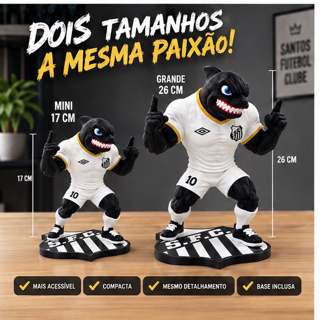 Mascote Santos Baleia 17 cm — foto 10